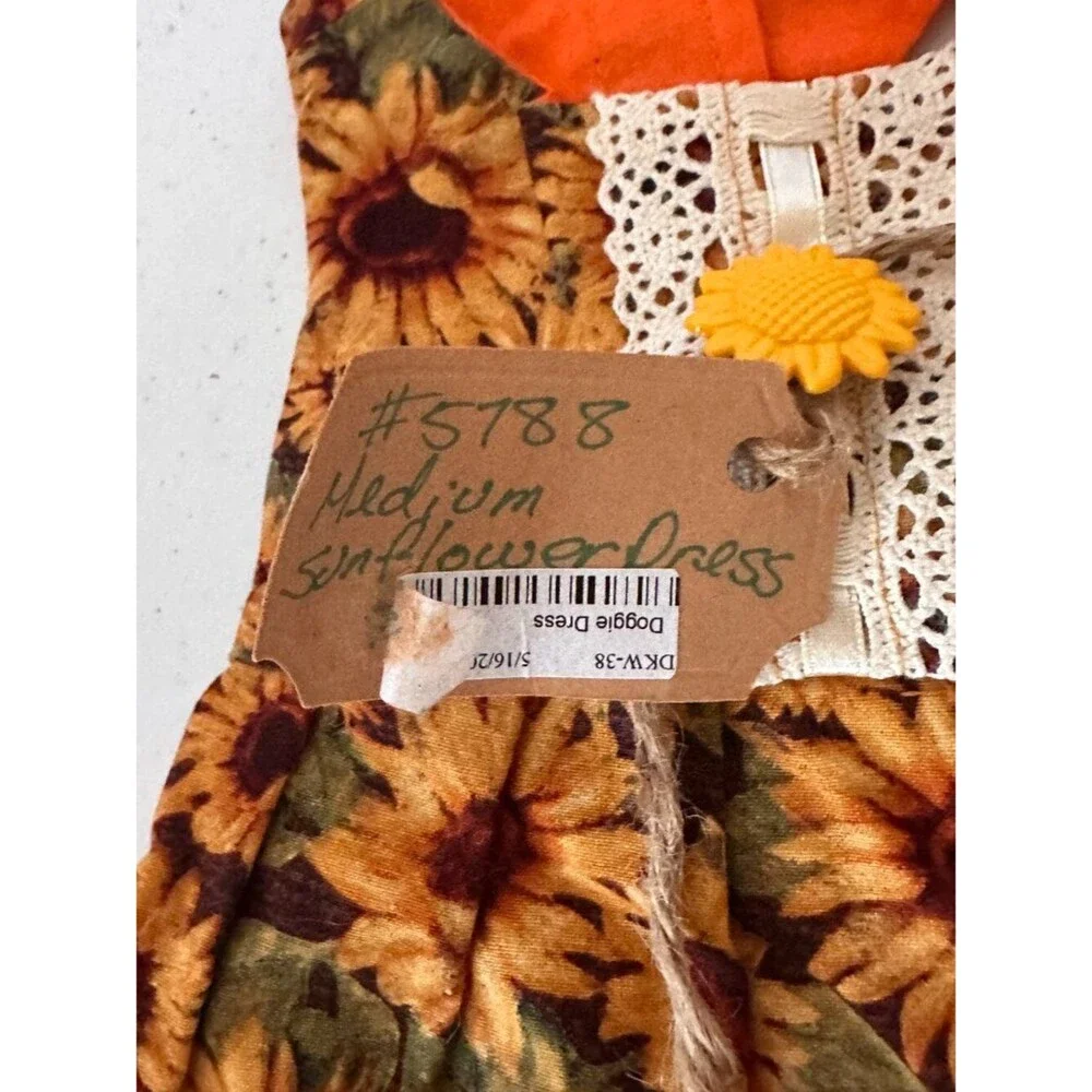 Lulu Belle’s Closet Sunflower Dog Dress Size M – Adorable Pet Outfit
